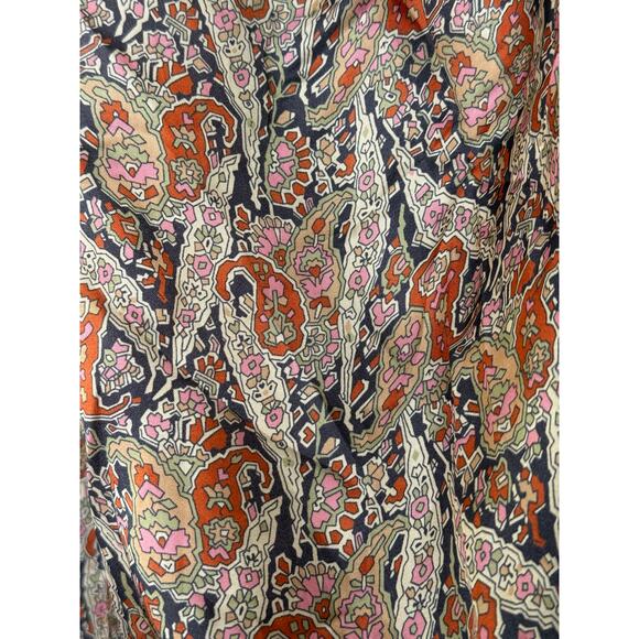 The Great. Ornate Paisley Fountain Midi V Neck Fall Balloon Sleeve Dress Sz 0 XS - Picture 7 of 10
